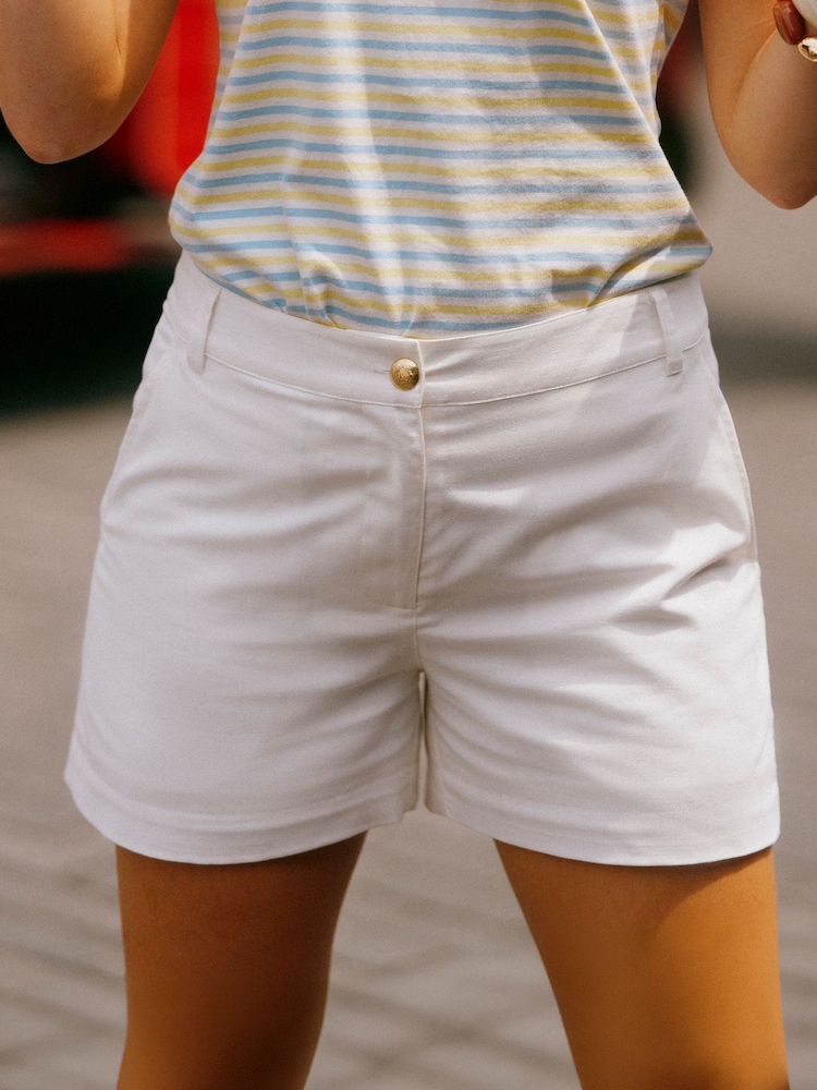 Joules White Buttoned Tailored Short - Image 1 of 9 Joules White Buttoned Tailored Short - Image 1 of 9