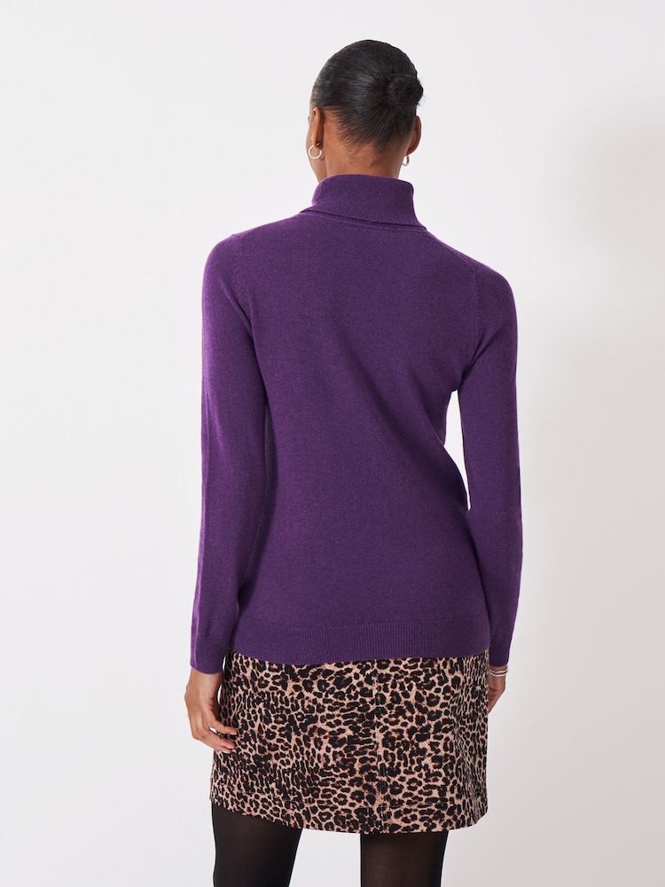 Crew Clothing Purple Merino Wool Libby Roll Neck Jumper - Image 2 of 5