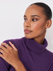 Crew Clothing Purple Merino Wool Libby Roll Neck Jumper - Image 4 of 5