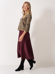 Crew Clothing Brown Crew Leopard Cardigan - Image 3 of 5