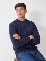 Crew Clothing Lambswool Cable Crew Neck Jumper - Imagen 1 de 5