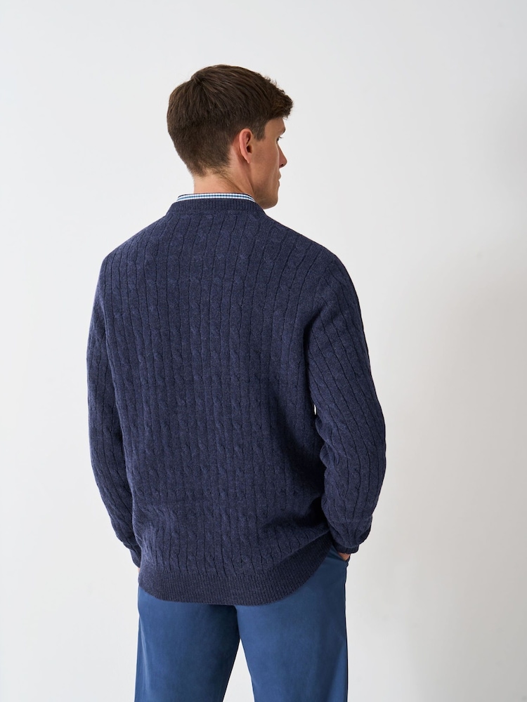Crew Clothing Lambswool Cable Crew Neck Jumper - Imagen 2 de 5