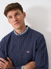 Crew Clothing Lambswool Cable Crew Neck Jumper - Imagen 4 de 5