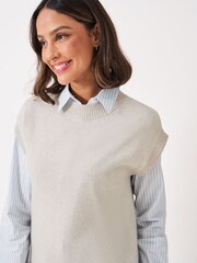 Crew Clothing Cream Harmony Crew Neck Knitted Vest - Image 4 of 5