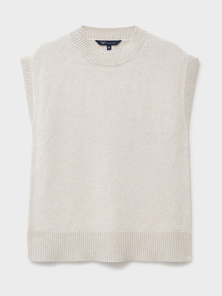 Crew Clothing Cream Harmony Crew Neck Knitted Vest - Image 5 of 5