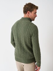 Crew Clothing Green Oarsman Cable Half Zip Jumper - Image 2 of 5