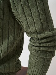 Crew Clothing Green Oarsman Cable Half Zip Jumper - Image 4 of 5