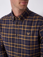 Crew Clothing Blue Classic Fit Waughton Check Flannel Shirt - Image 2 of 5