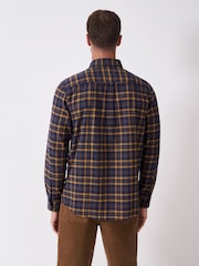 Crew Clothing Blue Classic Fit Waughton Check Flannel Shirt - Image 4 of 5