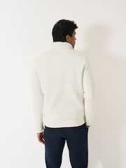 Crew Clothing White Classic Half Zip Sweatshirt - Image 2 of 5