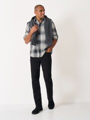 Crew Clothing Grey Filey Check Flannel Shirt - Image 3 of 5
