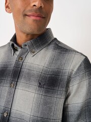 Crew Clothing Grey Filey Check Flannel Shirt - Image 4 of 5