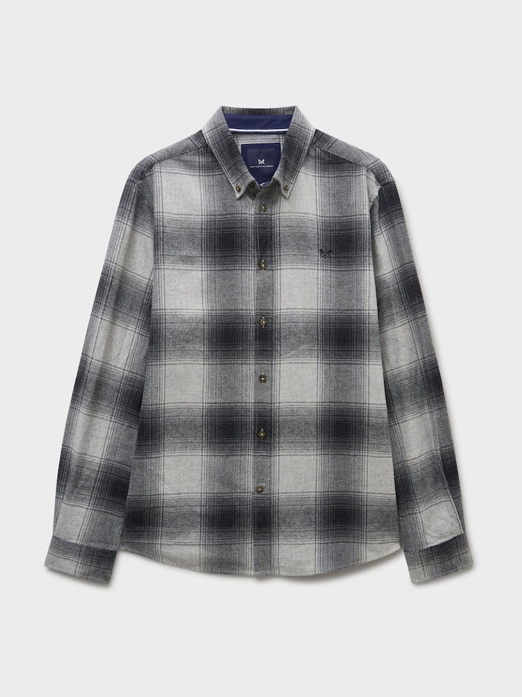 Crew Clothing Grey Filey Check Flannel Shirt - Image 5 of 5