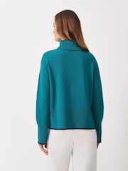 Crew Clothing Blue Harmony Saddle Funnel Neck Jumper - Image 2 of 4