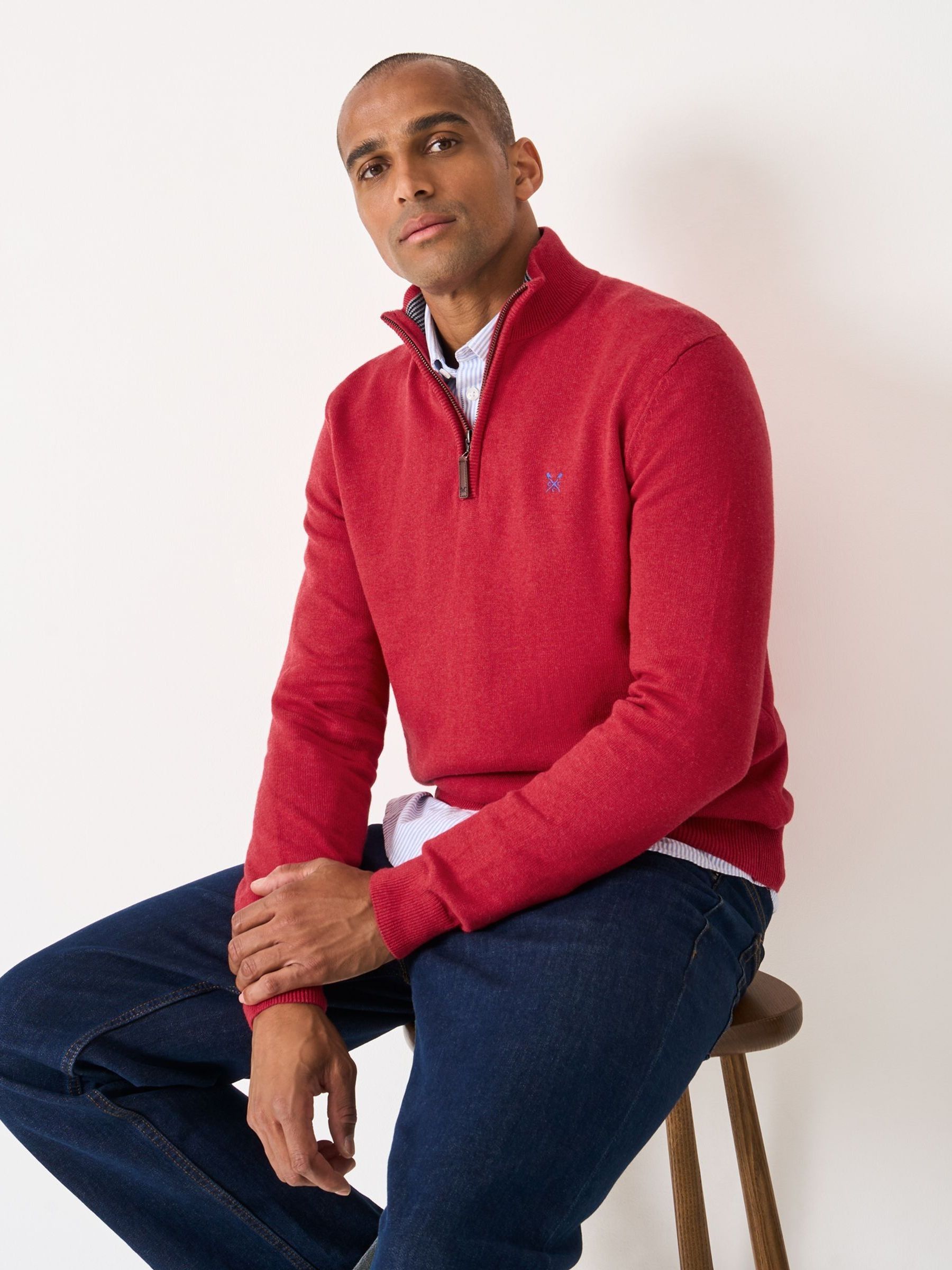 Buy Crew Clothing Red Classic Half Zip Jumper from Next Romania