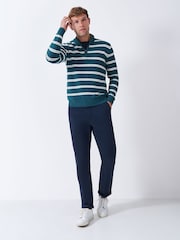 Crew Clothing Blue Rope Cable Half Zip Jumper - Image 3 of 5