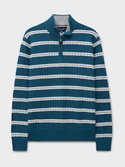Crew Clothing Blue Rope Cable Half Zip Jumper - Image 5 of 5