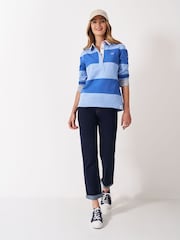 Crew Clothing Blue Long Sleeve Stripe Rugby Shirt - Image 3 of 5