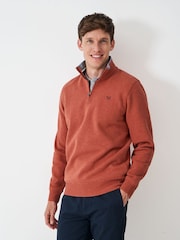 Crew Clothing Red Classic Half Zip Sweatshirt - Image 1 of 5