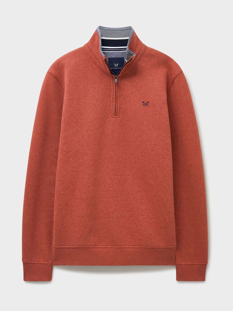 Crew Clothing Red Classic Half Zip Sweatshirt - Image 5 of 5