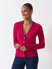 Crew Clothing Red V-Neck Pocket Cardigan - Image 1 of 5