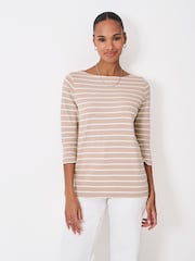 Crew Clothing Natural Ultimate Breton T-Shirt - Image 1 of 5