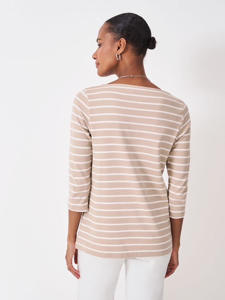 Crew Clothing Natural Ultimate Breton T-Shirt - Image 2 of 5