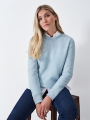 Crew Clothing Blue Harmony Links Crew Neck Jumper - Image 1 of 5