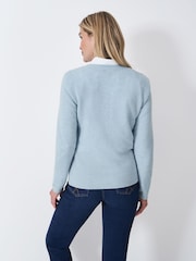 Crew Clothing Blue Harmony Links Crew Neck Jumper - Image 2 of 5
