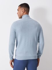 Crew Clothing Blue Classic Half Zip Jumper - Image 2 of 5