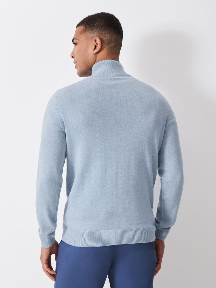 Crew Clothing Blue Classic Half Zip Jumper - Image 2 of 5