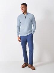 Crew Clothing Blue Classic Half Zip Jumper - Image 3 of 5