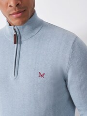 Crew Clothing Blue Classic Half Zip Jumper - Image 4 of 5