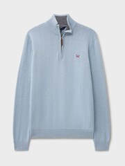 Crew Clothing Blue Classic Half Zip Jumper - Image 5 of 5
