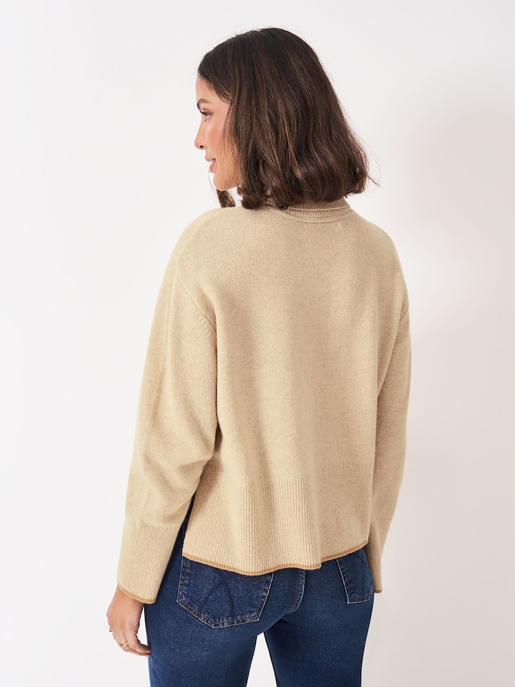 Crew Clothing Natural Harmony Saddle Funnel Neck Jumper - Image 2 of 5 Crew Clothing Natural Harmony Saddle Funnel Neck Jumper - Image 2 of 5
