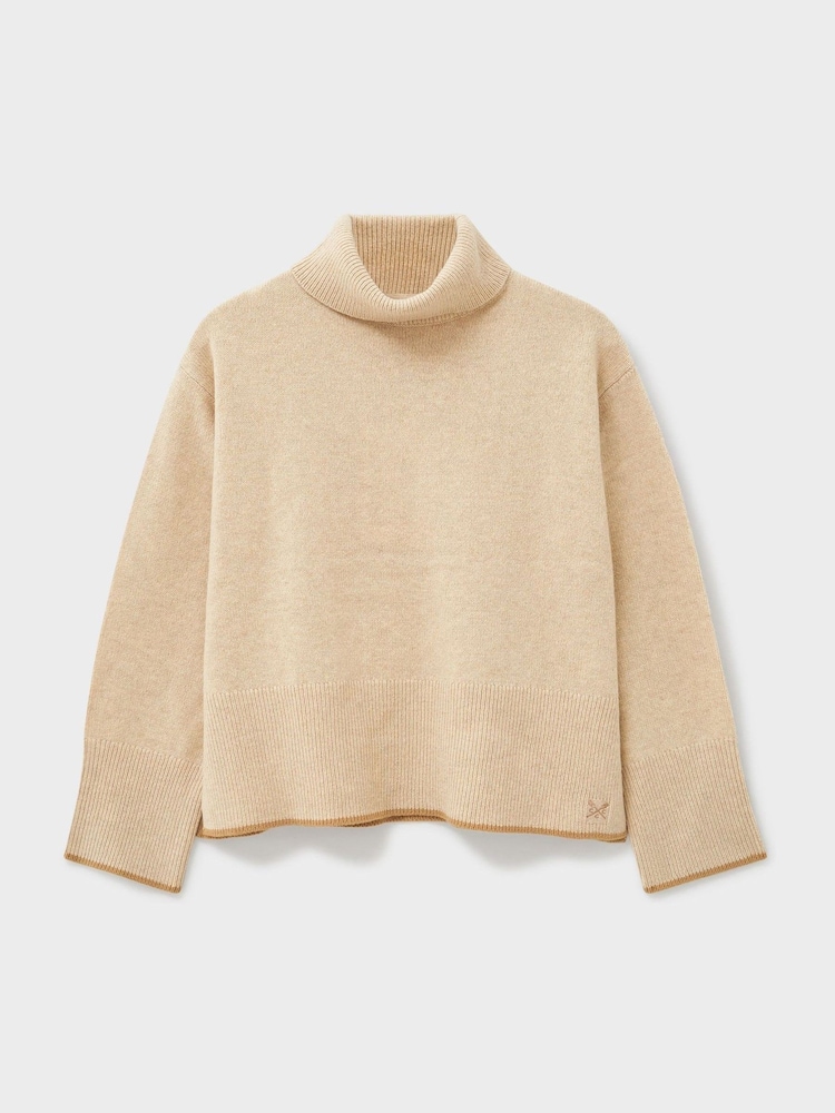 Crew Clothing Natural Harmony Saddle Funnel Neck Jumper - Image 4 of 4