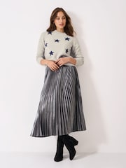 Crew Clothing Grey Glitterball Star Jumper - Image 2 of 5