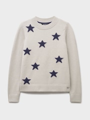 Crew Clothing Grey Glitterball Star Jumper - Image 5 of 5
