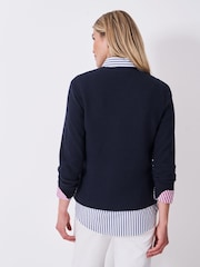 Crew Clothing Blue Harmony Links Crew Neck Jumper - Image 2 of 5