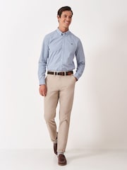 Crew Clothing Green Slim Fit Marl Check Poplin Shirt - Image 3 of 5