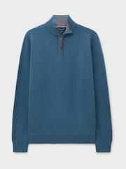 Crew Clothing Blue Classic Half Zip Jumper - Image 5 of 5