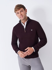 Crew Clothing Red Classic Half Zip Jumper - Image 1 of 5