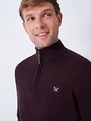 Crew Clothing Red Classic Half Zip Jumper - Image 4 of 5