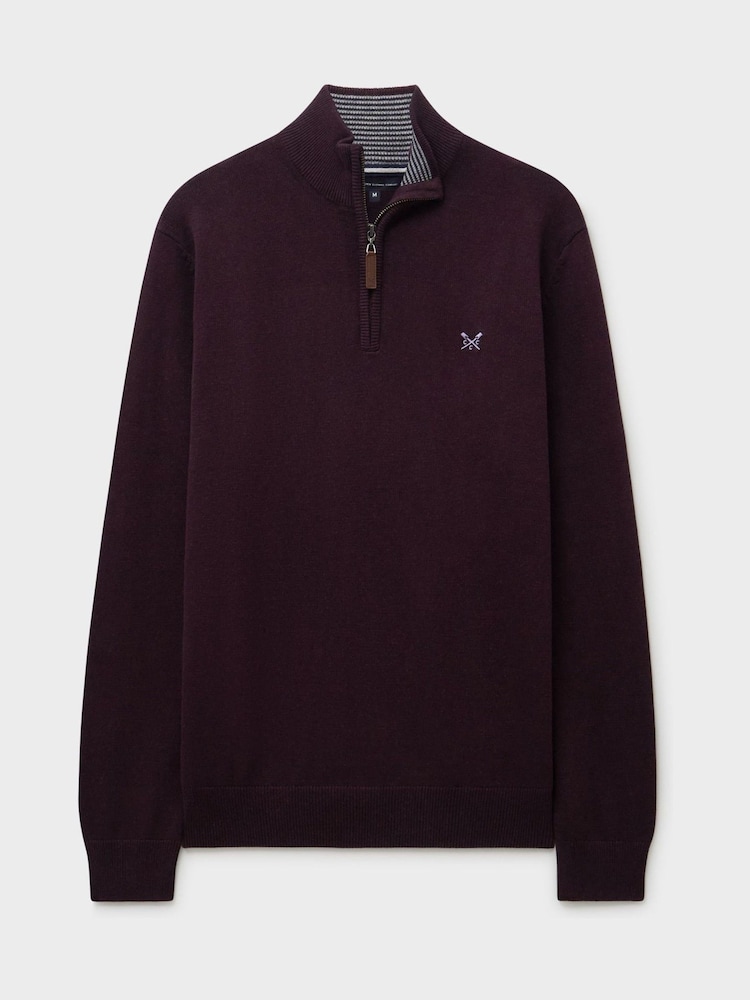 Crew Clothing Red Classic Half Zip Jumper - Image 5 of 5