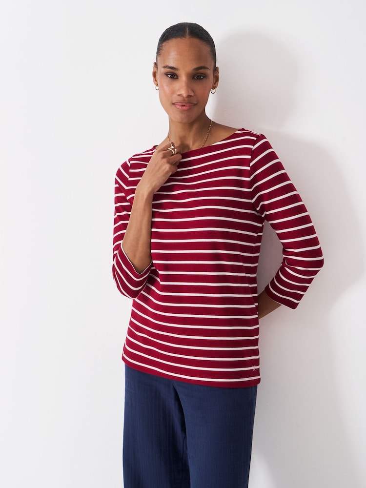 Crew Clothing Red Ultimate Breton T-Shirt - Image 1 of 5