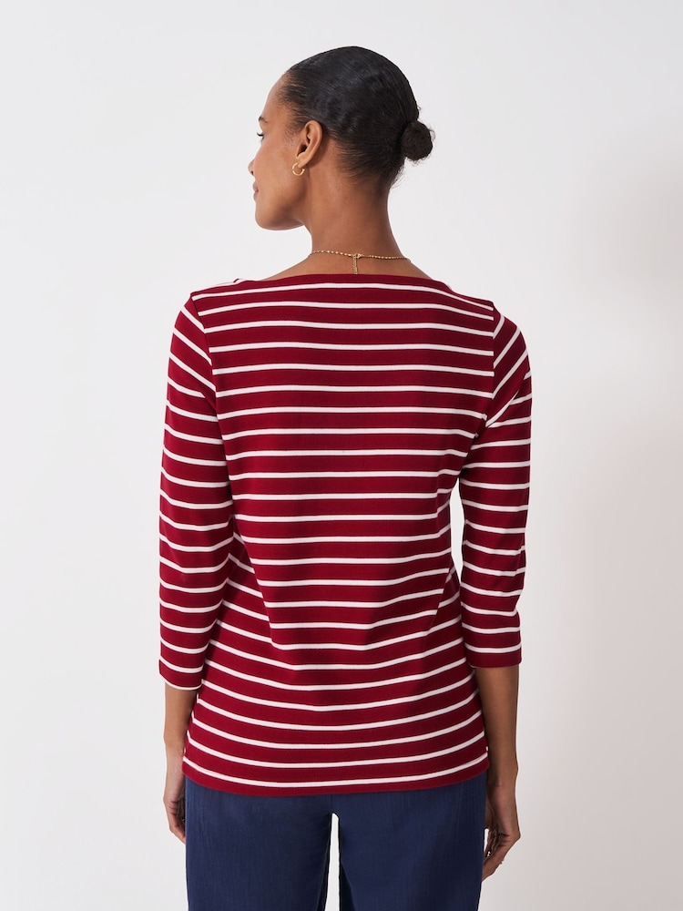 Crew Clothing Red Ultimate Breton T-Shirt - Image 2 of 5