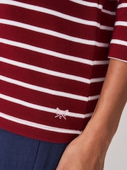 Crew Clothing Red Ultimate Breton T-Shirt - Image 4 of 5