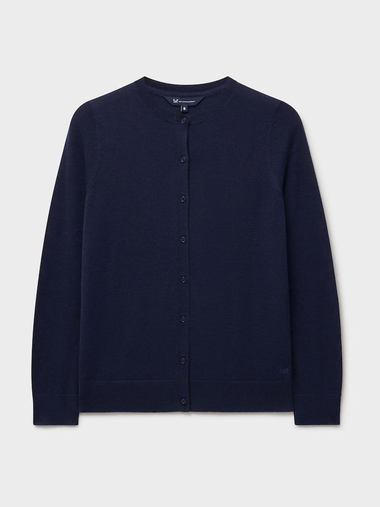 Crew Clothing Blue Merino Wool Crew Cardigan - Image 5 of 5 Crew Clothing Blue Merino Wool Crew Cardigan - Image 5 of 5