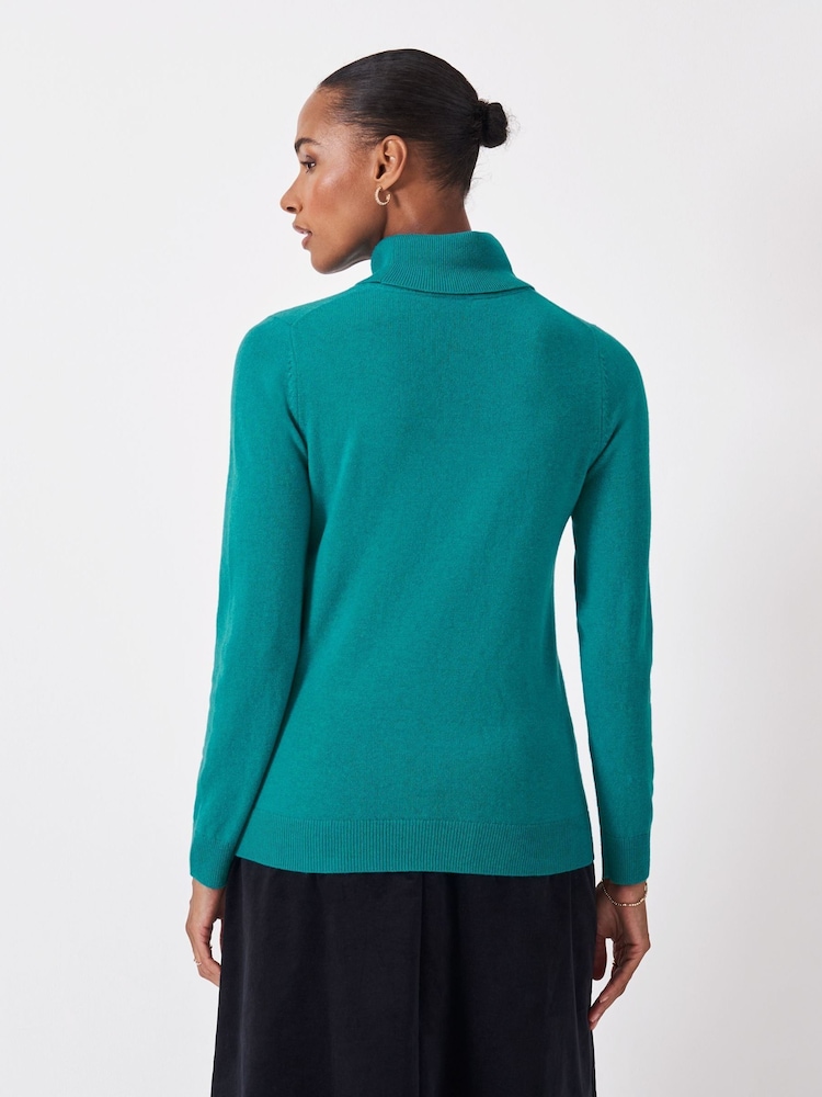 Crew Clothing Blue Merino Wool Libby Roll Neck Jumper - Image 2 of 5
