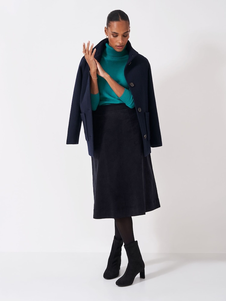 Crew Clothing Blue Merino Wool Libby Roll Neck Jumper - Image 3 of 3